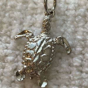 1” Silver Sea Turtle Pendant / Charm for Necklace